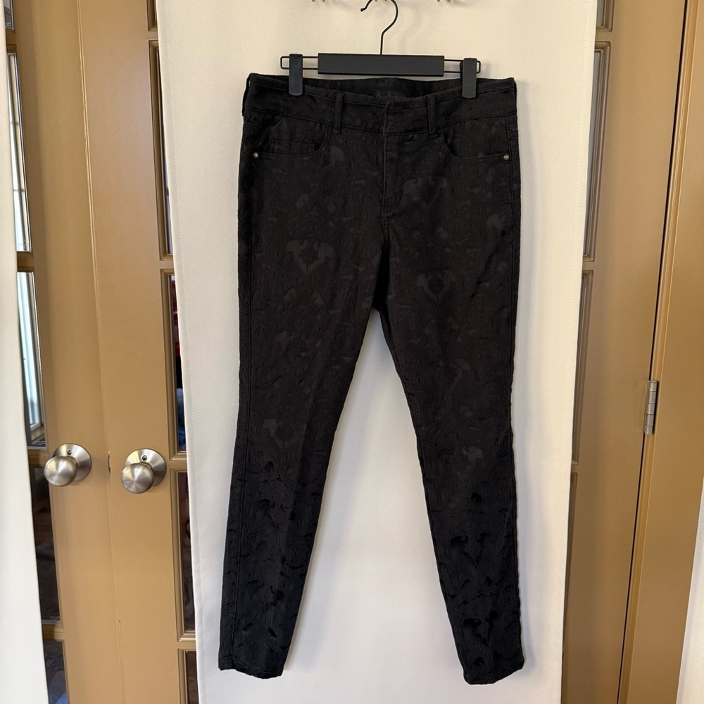 Sundance Women's 10 Black Lace Overlay Skinny Pant CB Am